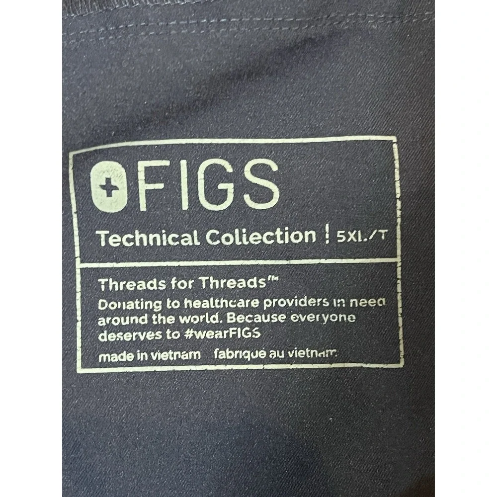 FIGS Leon Three Pocket Scrub Top 6XL Tansen Jogger Pants 5XL/T Navy Scrub Set
